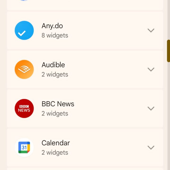 Apps with widgets.