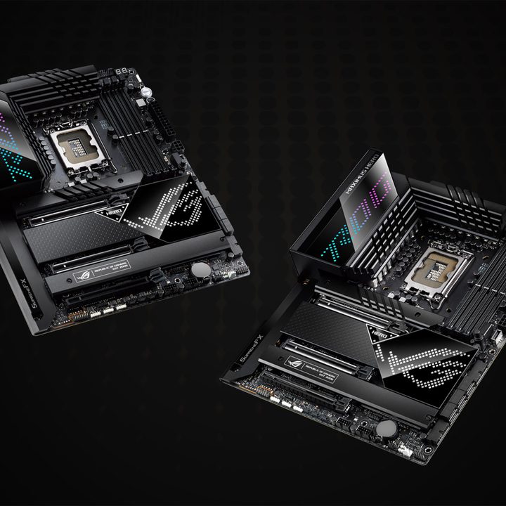 Two Asus ROG Maximus Z690 Hero motherboards.