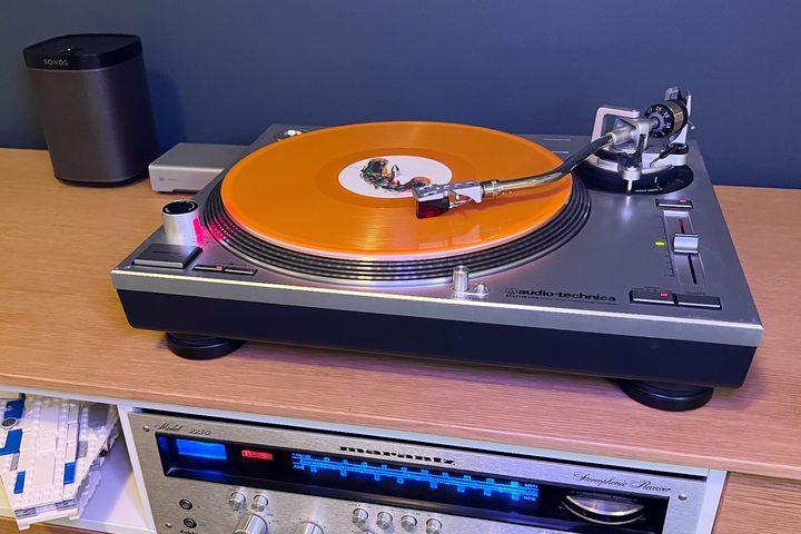 Audio Technica AT-LP120-USB turntable, for digitizing vinyl.
