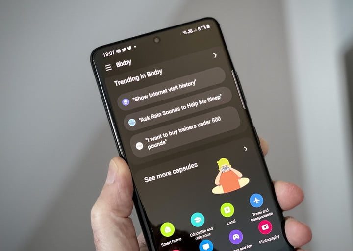 Bixby on Galaxy phone.