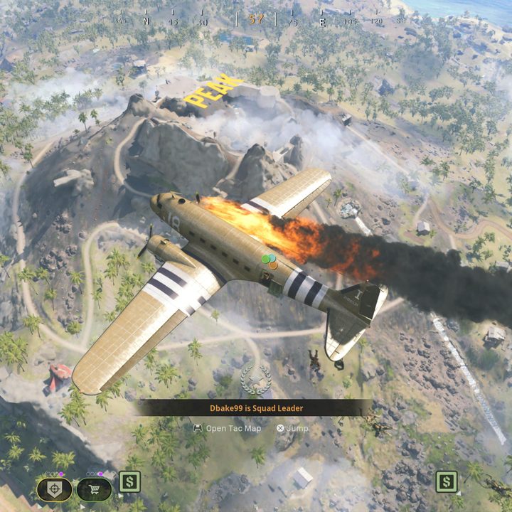 Flying over Peak in Warzone.