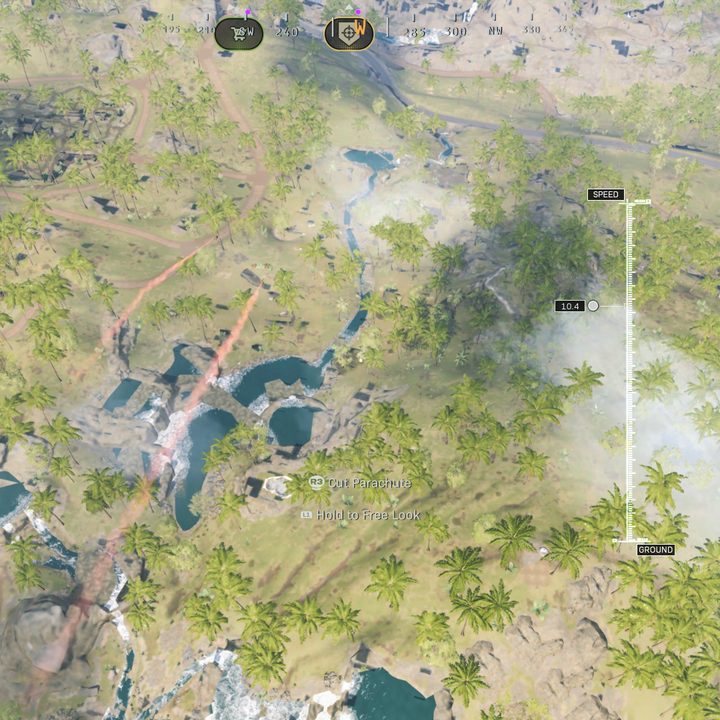 Flying over ground in Warzone.