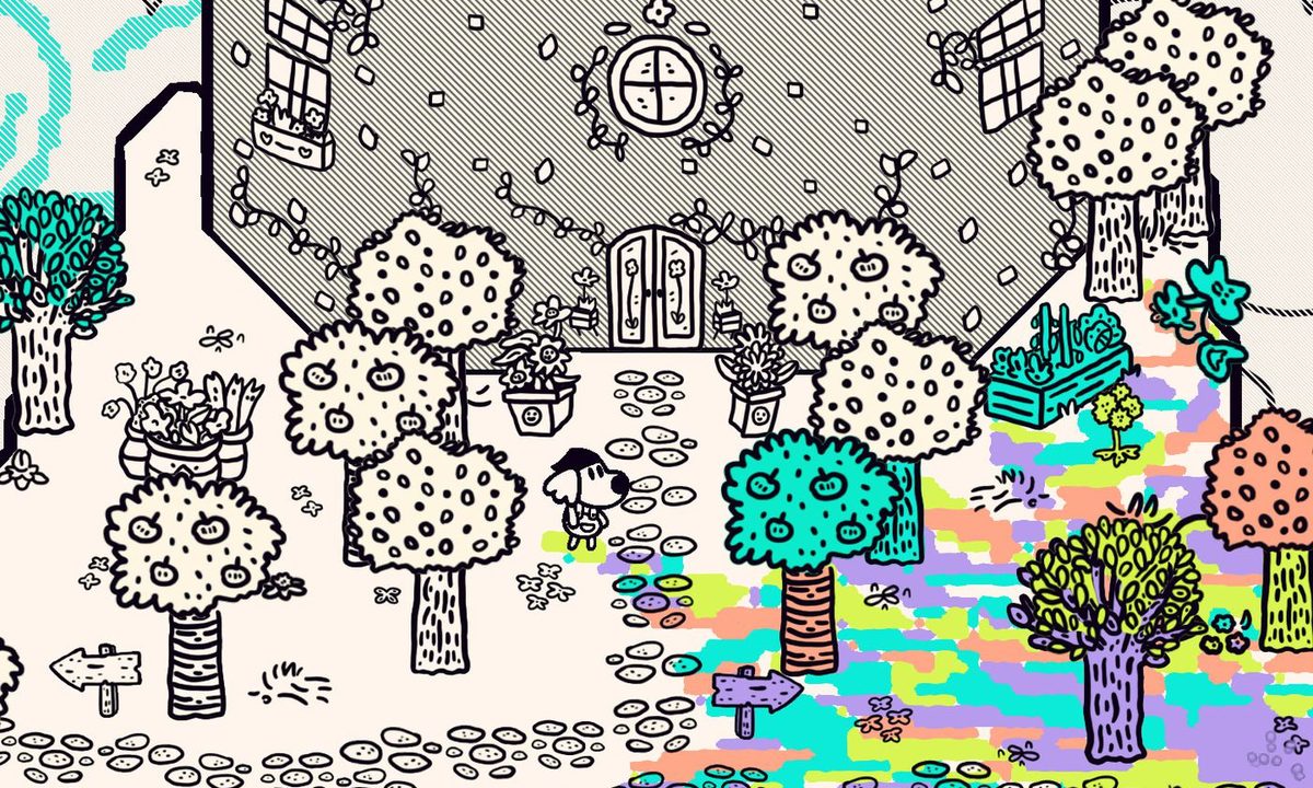 chicory's main character paints the world.