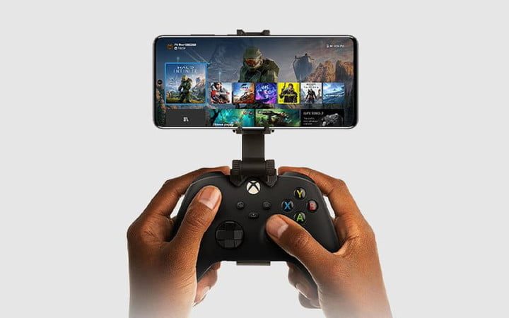 Xbox controller and smart phone attached.
