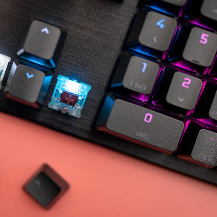Switches on Corsair K70 RGB Pro.