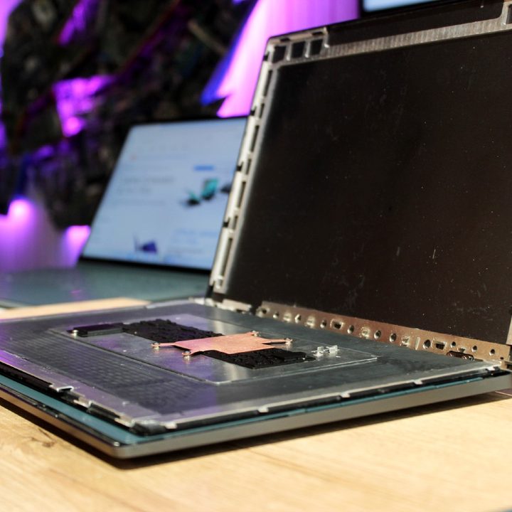 A deconstructed laptop part of Dell's Concept Luna project.