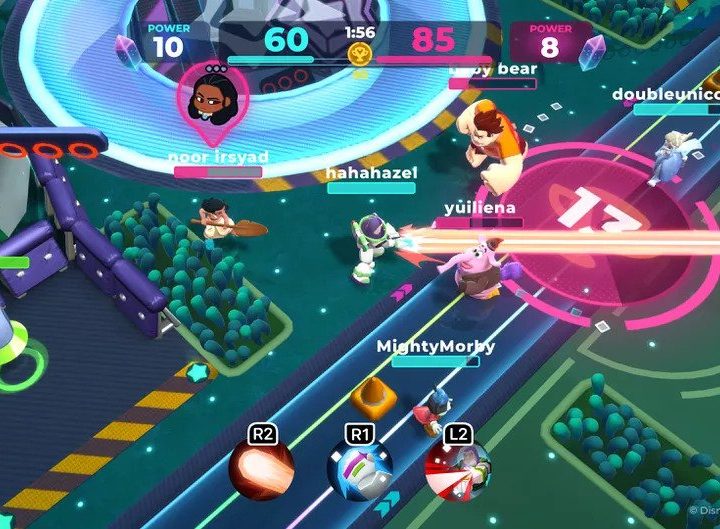 Disney characters battle one another in Disney Melee Mania.