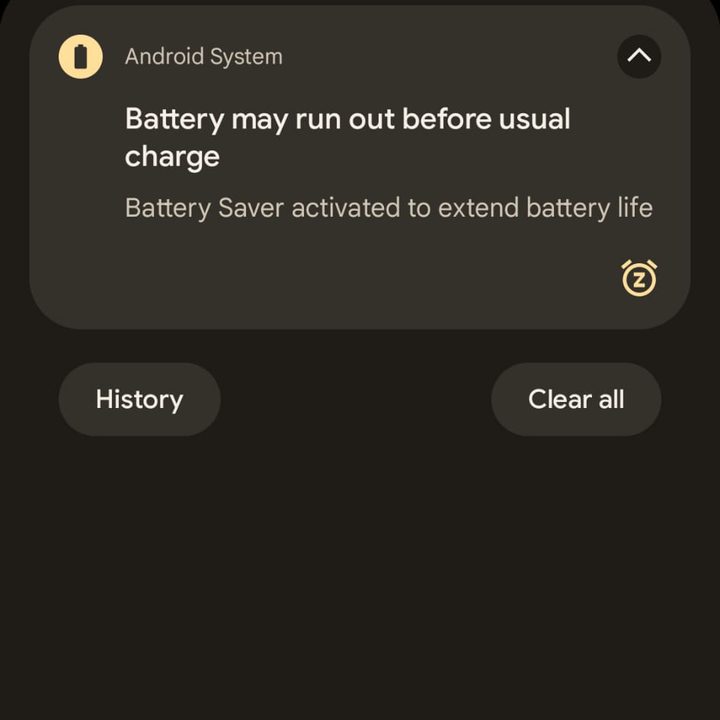 Dragging down Quick Settings.