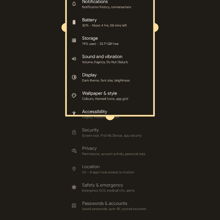 Extending a screenshot.