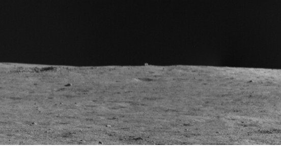 A strange cube-shaped feature spotted on the moon by China's Yutu-2 rover.