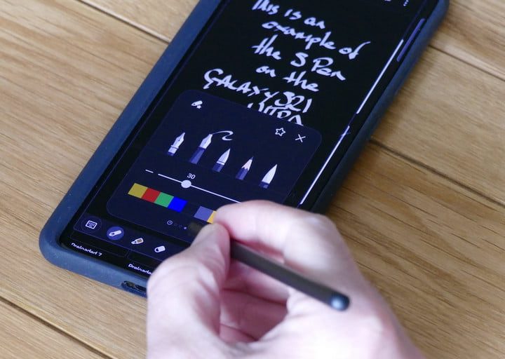 A Samsung S21 Ultra with S Pen.