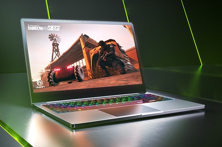 A laptop running the upcoming Nvidia GeForce RTX 2050 graphics card.