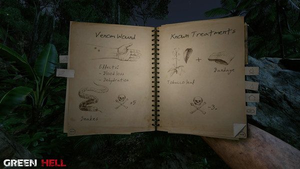 Reading a survival handbook.