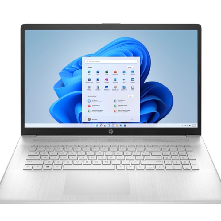 The HP 17 Laptop with Windows 11.