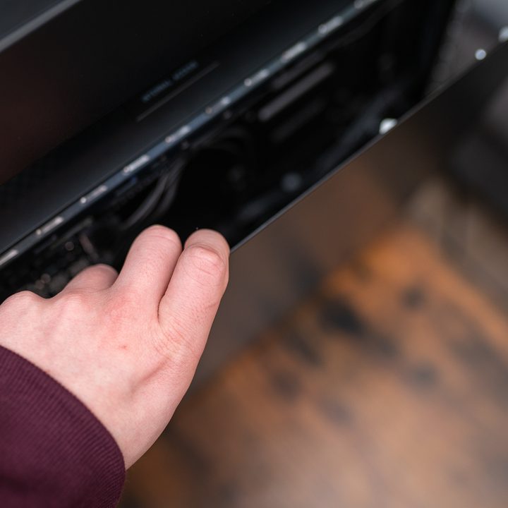 Side panel on the HP Omen 45L.