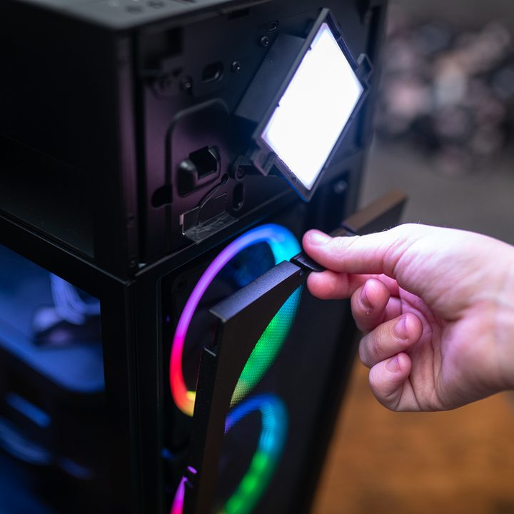 Dust filter on the HP Omen 45L.