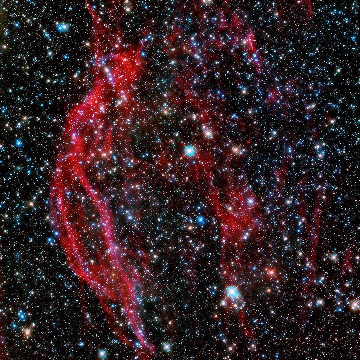 The shredded clouds of a cosmic explosion.