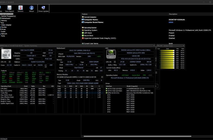 HWiNFO on Windows 11.