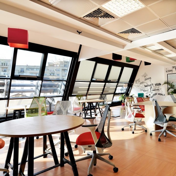 Impact Hub metropolitan workspace with Herman Miller furniture.