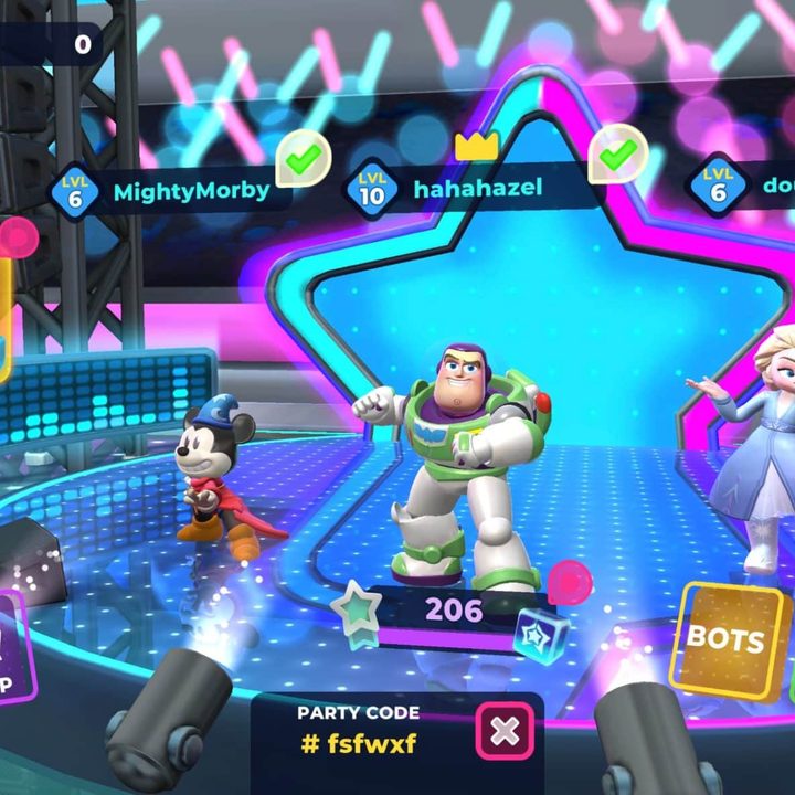 Characters get ready to battle in Disney Melee Mania.