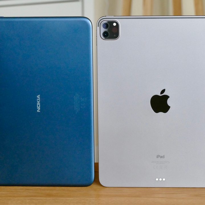 iPad Pro and Nokia T20 tablets.