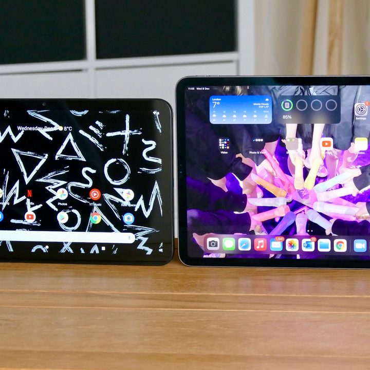 Screens on the iPad Pro and Nokia T20 tablets.