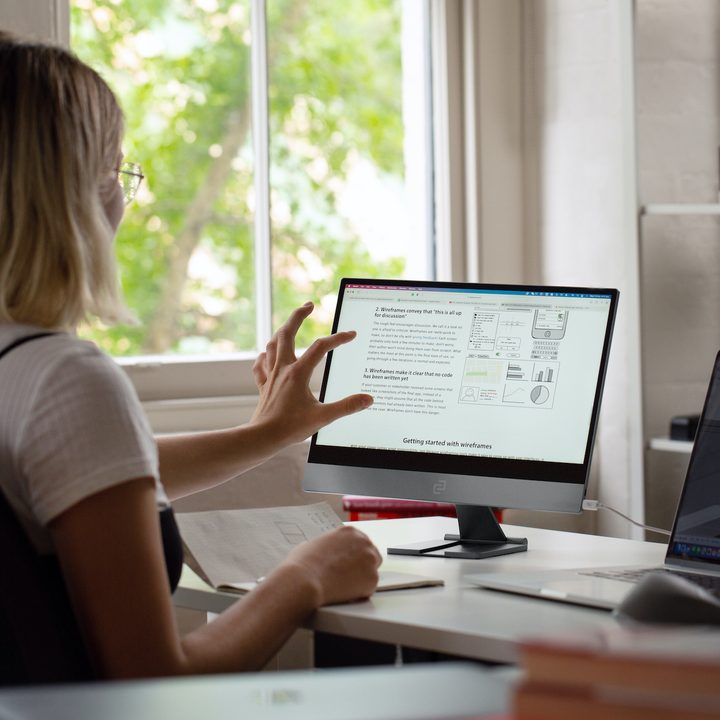 Espresso Display's portable screen can be mounted to a desktop stand to give you an iMac-like aesthetic.