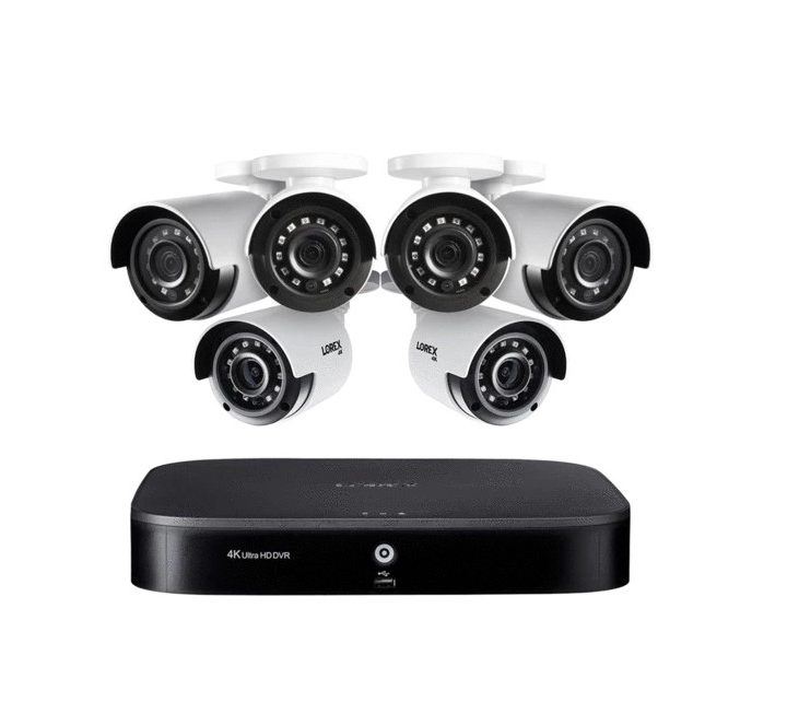 A rather advanced DVR setup, the Lorex 4K 8-channel 1TV wired DVR with 6 cameras.