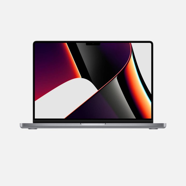 Apple MacBook Pro 14 front view showing display.