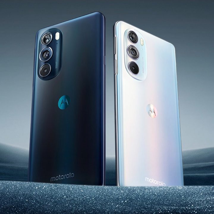 Two color variants of the Moto Edge X30 showing their rear panels.