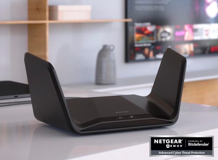 The Nighthawk RAXE300 on a tabletop in a home.