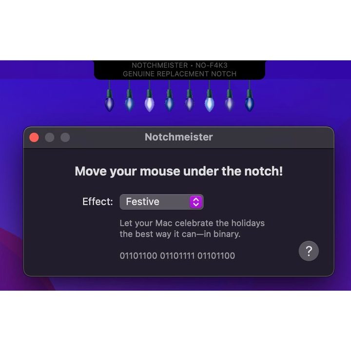 Notchmeister lets you decorate the MacBook Pro’s new notch.