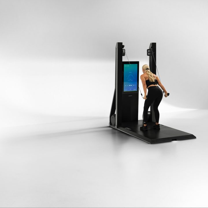 OxeFit XS1 smart home gym, front view.