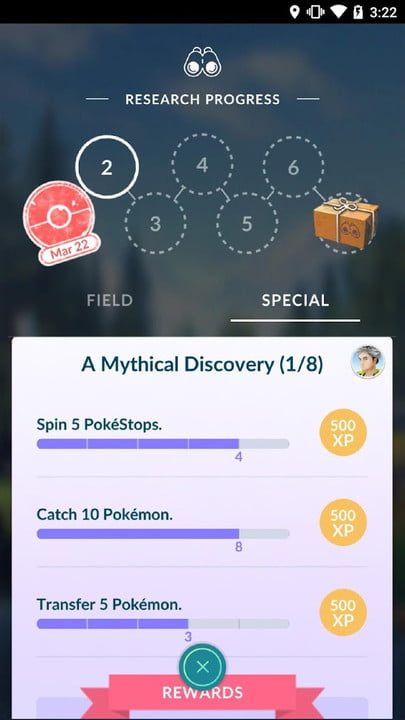 Rewards in Pokémon GO.