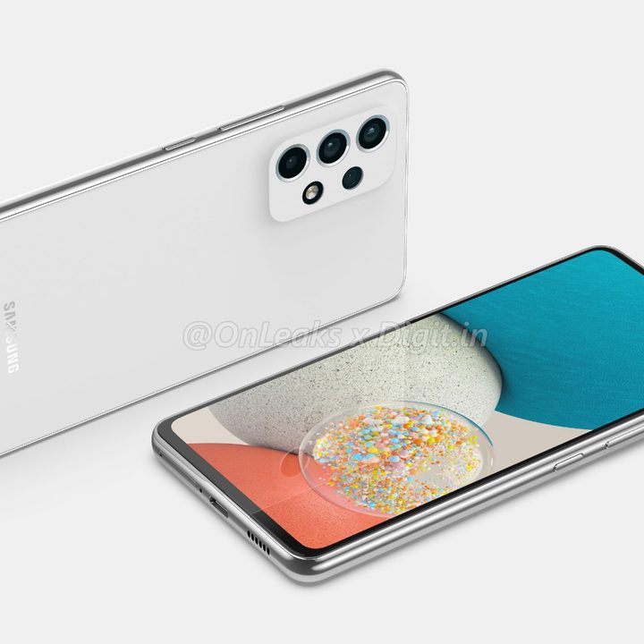Leaked images of Samsung's upcoming mid-range smartphone, the Samsung Galaxy A53.