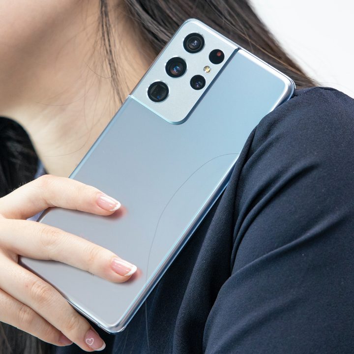 The rear panel of the Samsung Galaxy S21 Ultra from 2021.