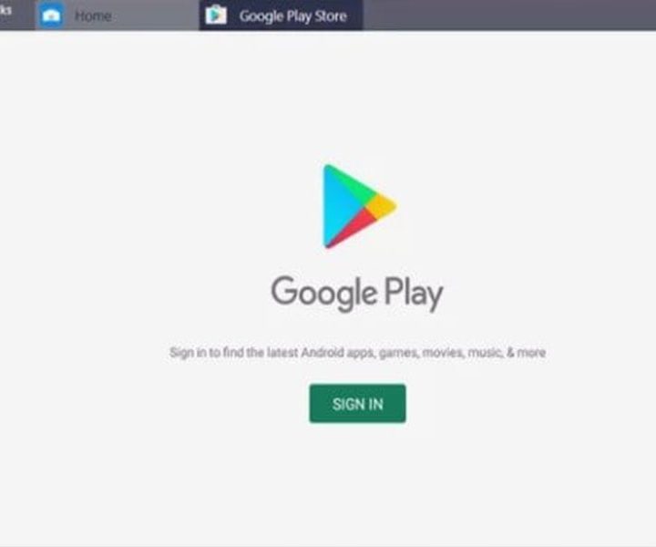 A screenshot of the Google Play Store on PC with a sign-in option.