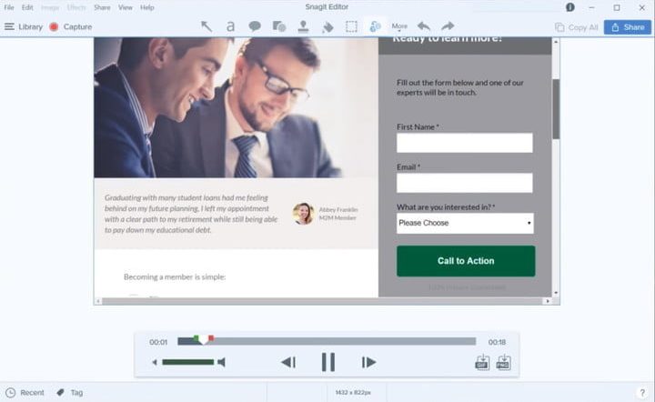 Snagit screenshot showing interface.
