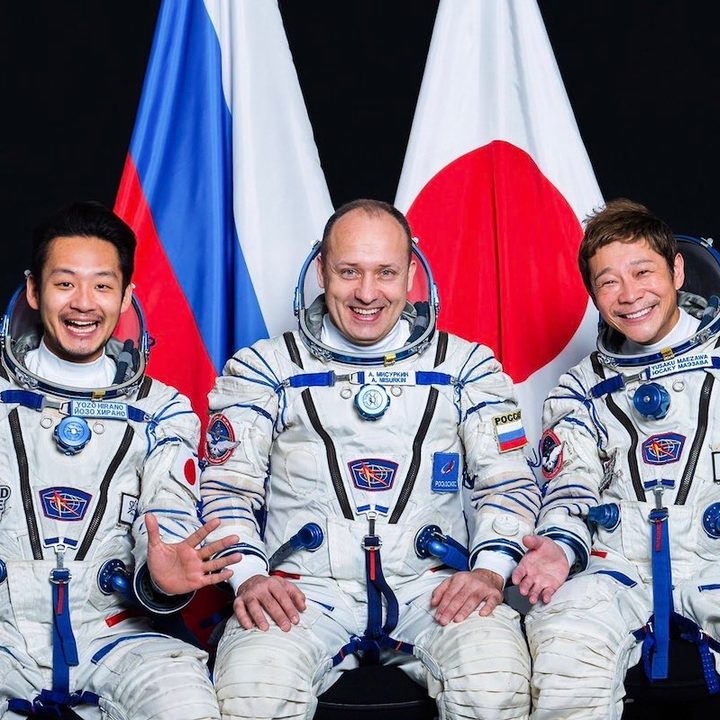 The crew heading to the space station.
