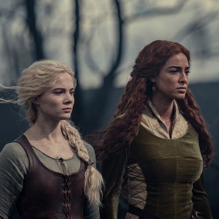 Freya Allan and Anna Shaffer in a scene from season 2 of The Witcher.