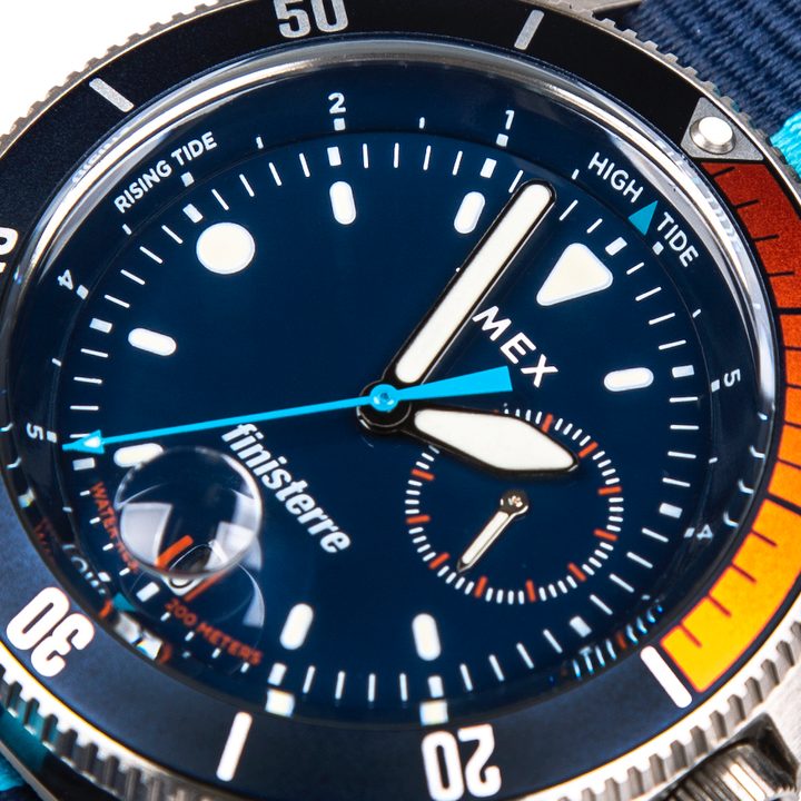 Timex x Finisterre Tide Watch dial.