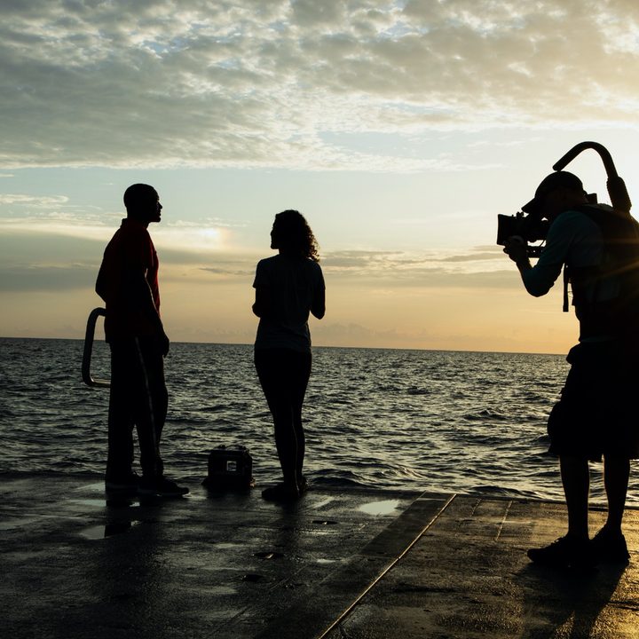 Will Smith and marine biologist Diva Amon in a scene from Welcome To Earth.
