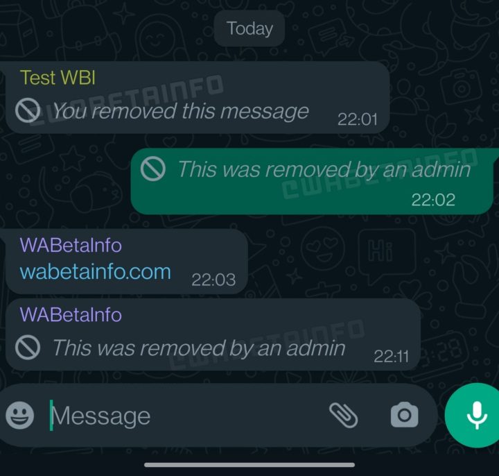 A screenshot showing a new feature expected to roll out for WhatsApp group admins.