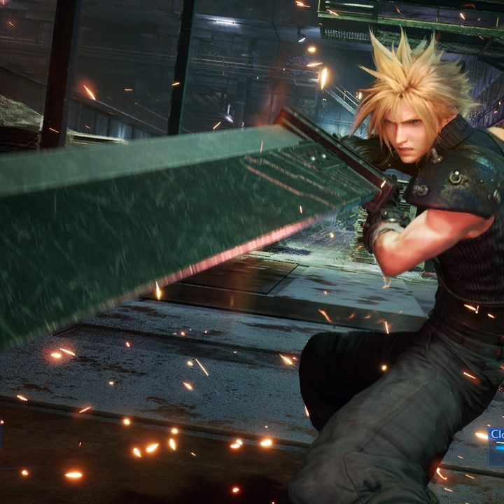 Cloud battling in FF7R