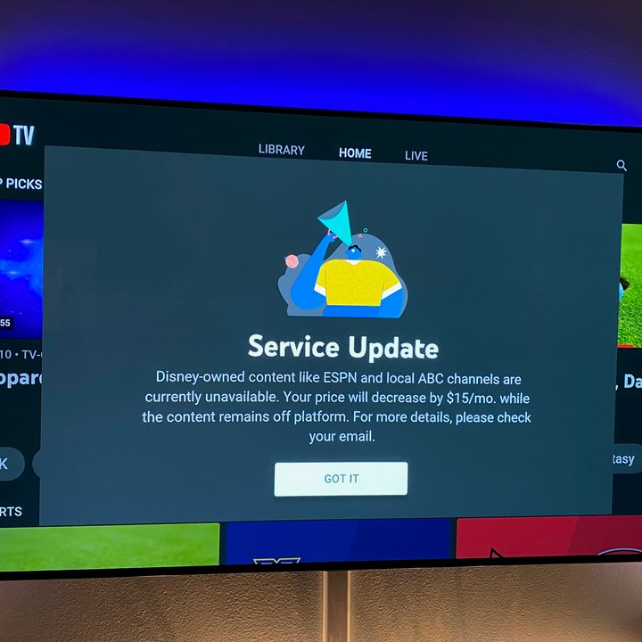 YouTube TV and Disney dispute.