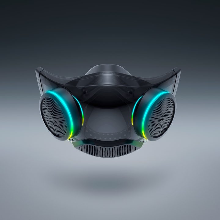 Razer's mew Zephyr Pro face mask also supports RGB lighting.