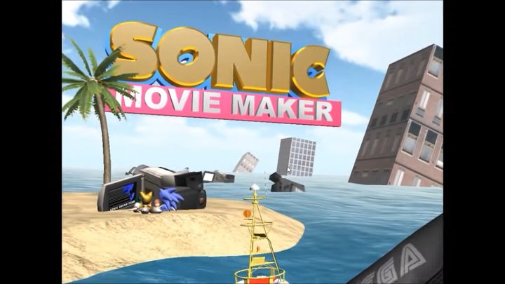 Sonic and tails sitting on a beach with a camera.