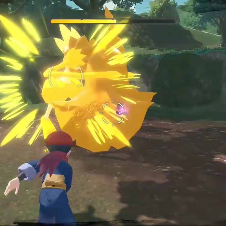 A trainer throwing balm at a Pokémon.