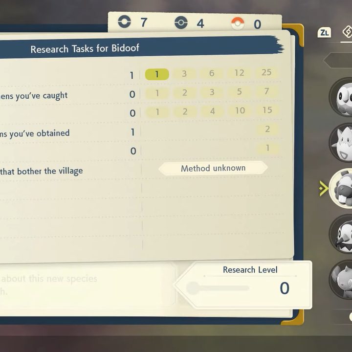 A list of research tasks.