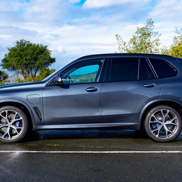 bmw x5 PHEV in parking lot.